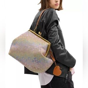 New w/FLAW Coach Rainbow Crystal Kisslock Large Frame Bag #K778
